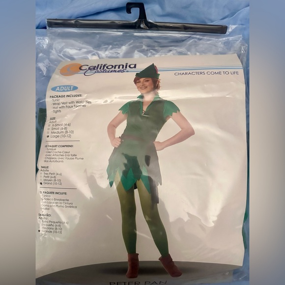 California Costumes Other - California Costume Peter Pan Outfit Adult Fairy Tales Small L NEW